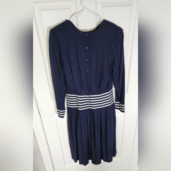Kathy Lee for South Plaza Petites Vintage Blue Midi Dress - Picture 8 of 9